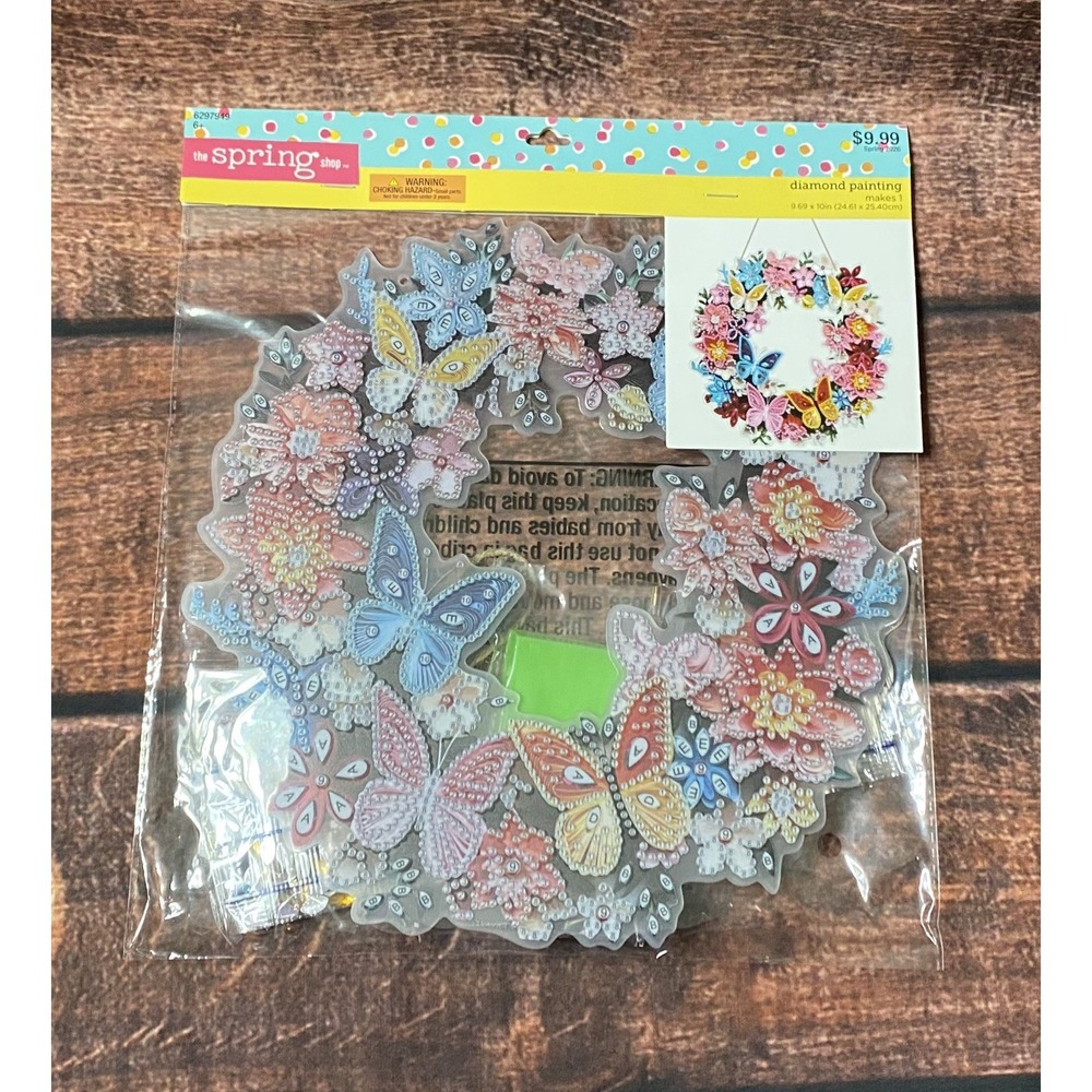 Spring Floral Butterfly Wreath Hanging Acrylic Diamond Painting Kit Hobby Lobby